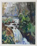Petite cascade dans les bois, Seine Maritime by Marcel Parturier, Gouache, sold Dec 2021