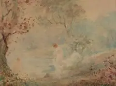 Femmes au bain by Gabriel Griffon, Aquarelle, sold Dec 2021