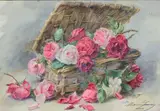 Le panier de roses by Madeleine Lemaire, Aquarelle, sold Dec 2021