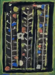 Composition aux fleurs by Roger Bissière, 1953, Gouache, sold Dec 2021