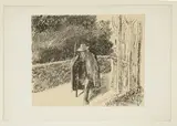 Mendiant à la béquille by Camille Pissarro, 1897, Lithographie sur chine appliqué, sold Dec 2021