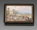 Le repos champêtre by Louis-Nicolas Van Blarenberghe, Gouache, tabatière, sold Dec 2021