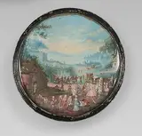 Halte d'une élégante assemblée by Louis-Nicolas Van Blarenberghe, Gouache, sold Dec 2021