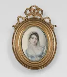 Portrait de jeune femme au voile by Jean-Baptiste Isabey, Aquarelle et gouache sur ivoire, ovale, sold Dec 2021