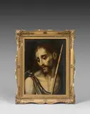 Le Christ au roseau by Luis de Morales, Panneau parqueté, sold Dec 2021