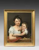 Une jeune mère accoudée, et son fils by Henri-François Riesener, Toile, sold Dec 2021