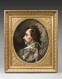 Portrait d'homme de profil by Thomas Couture, Toile ovale, sold Dec 2021