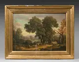 Promeneurs dans un paysage by Antoine Claude Ponthus-Cinier, Toile, sold Dec 2021