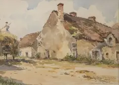Corps de ferme by Henri-Alexis Schaeffer, Aquarelle sur papier, sold Dec 2021