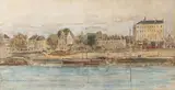 Quai de Bercy by Emile Normand Saint-Marcel, 1867, Aquarelle et gouache sur papier, sold Dec 2021