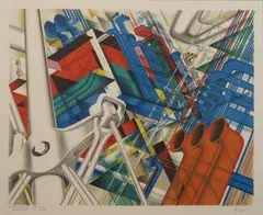 Le centre national d'art et de culture Georges-Pompidou, 1977-80 by Jean Monneret, Lithographie en couleurs sur papier, sold Oct 2021