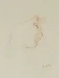 Jeannette dormant by Jean Carton, vers 1941, Sanguine, sold Oct 2015