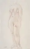 Nu féminin debout de trois quarts by Jean Carton, Sanguine, sold Oct 2015