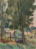 Paysage by Jean Carton, 1964, Pastel, sold Oct 2015