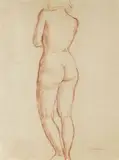 Femme de dos by Marcel Damboise, Sanguine, sold Oct 2015