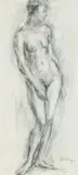 Nu féminin debout by Simon Goldberg, Crayon et estompe, sold Oct 2015
