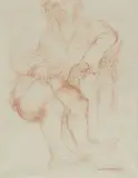 Femme accoudée by Charles Malfray, Sanguine, sold Oct 2015