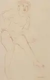 Recto: Femme main sur la hanche Verso: Femme allongée by Charles Malfray, Sanguine, sold Oct 2015