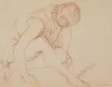 Femme assise lisant by Charles Malfray, Sanguine, sold Oct 2015