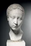 Coralie aux cheveux noués au-dessus de la nuque, avec une découpe étroite, entre 1935 et 1945 by Jean Osouf, Plâtre, sold Oct 2015