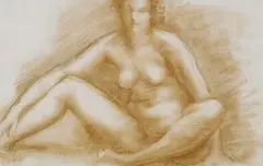 Femme assise, dite La Grenouille by Robert Wlérick, Sanguine, sold Oct 2015