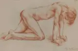 Nu masculin agenouillé by Robert Wlérick, Sanguine, sold Oct 2015