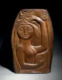 Femme au tournesol by Anton Prinner, Panneau de bois sculpté, sold Jun 2015