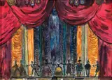 Étude pour le ballet «L'écharpe de Colombina». 1915 by Serge Soudeikine, Gouache, sold Jun 2015