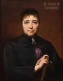 Portrait de femme les mains jointes by Charles Louis Müller, Toile Hauteur :, sold Feb 2022