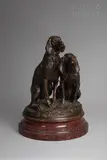 Deux chiens de chasse à courre by Emmanuel Frémiet, Epreuve en bronze Fonte Barbedienne, sold Feb 2022
