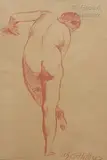 Nu debout de dos by André Eugène Costilhes, Crayon sur papier, sold Jan 2022