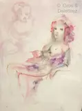 Jeune femme assise by Léonor Fini, Lithographie en couleurs Epreuve d'artiste, sold Jan 2022