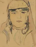 Femme de Djerba by Jules Lellouche, 1928, Encre de Chine et aquarelle, sold Dec 2021