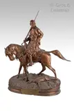 Le cavalier africain by Pierre-Jules Mêne, Epreuve en bronze, fonte ancienne, sold Dec 2021