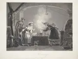 L'Horoscope. 1828 by Philibert-Louis Debucourt, Aquatinte, sold Apr 2016
