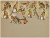 Etude de lièvres by Georges Rötig, Gouache, sold Nov 2024