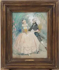 Le pas de danse by Antoine Calbet, Aquarelle, sold Nov 2024