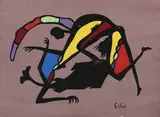 Danseurs by Marcel Gotène, Gouache sur papier signée en bas à droite, sold Nov 2024