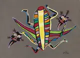 Composition by Marcel Gotène, Gouache sur papier signée en bas à droite, sold Nov 2024