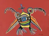 (1939-2013) Figure magique by Marcel Gotène, Gouache sur papier signée en bas à droite, sold Nov 2024