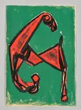 Cheval rouge sur fond vert by Marino Marini, 1955, Lithographie, sold Nov 2024