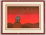 La vue by Jean-Michel Folon, 1970, Lithographie, sold Nov 2024