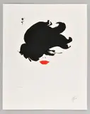 Rouge baiser, cheveux au vent by René Gruau, Lithographie en couleurs, sold Nov 2024