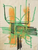 Composition by Gianni Bertini, Gouache sur papier, sold May 2016