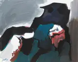 Composition abstraite by Marcel Pouget, 1959, Aquarelle gouachée sur papier, sold May 2016