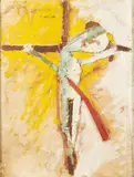 Christ en croix by Armand Avril, Technique mixte: gouache et carton, sold May 2016