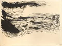 Composition vague noire by René Laubies, 1964, Lithographie Epreuve hors commerce (HC), sold May 2016