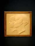 Portrait de Raymond et Micheline by Auguste Maillard, 1935, Plâtre signé et daté, sold Oct 2024