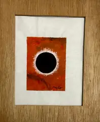 Abstraction orange - Meilleurs vœux 1975 by Key Sato, Gouache sur papier, sold Apr 2024
