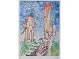 Ohne Titel by eigentlich Roberto Sebastian Matta Echauren Roberto Matta, color etching, sold Jul 2018